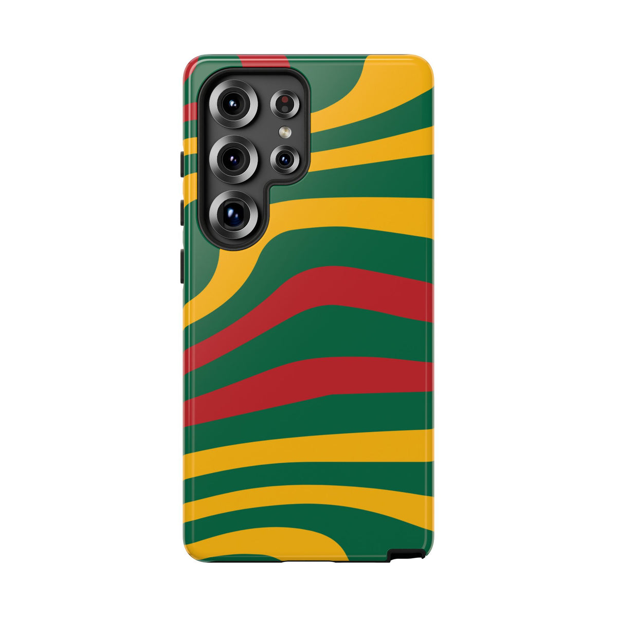 Phone Case — Retro Wavy Stripes in Green, Yellow & Red