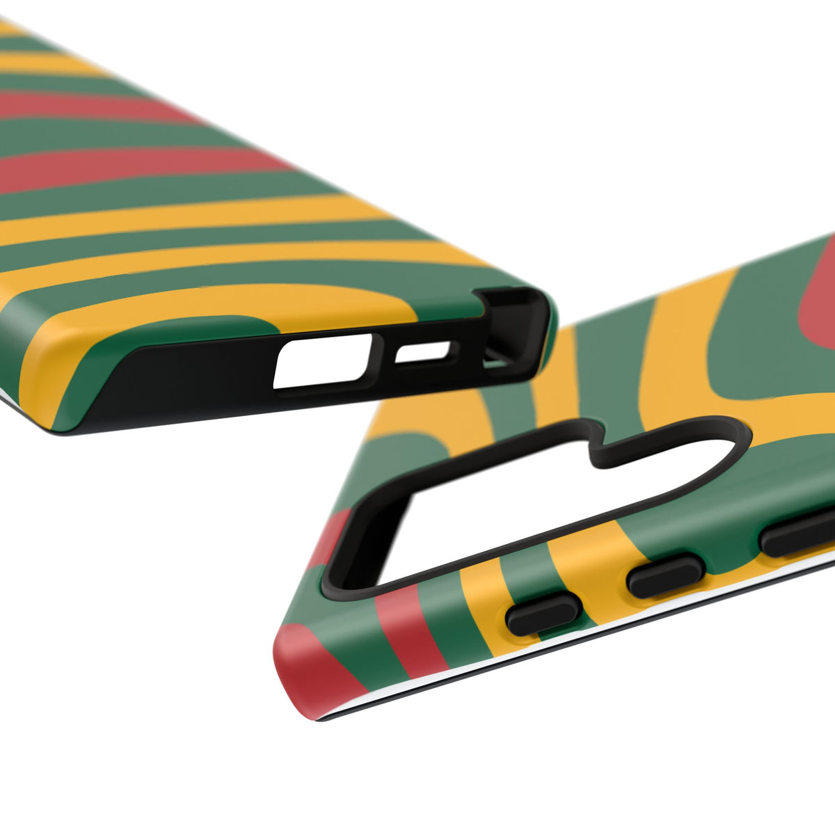 Phone Case — Retro Wavy Stripes in Green, Yellow & Red