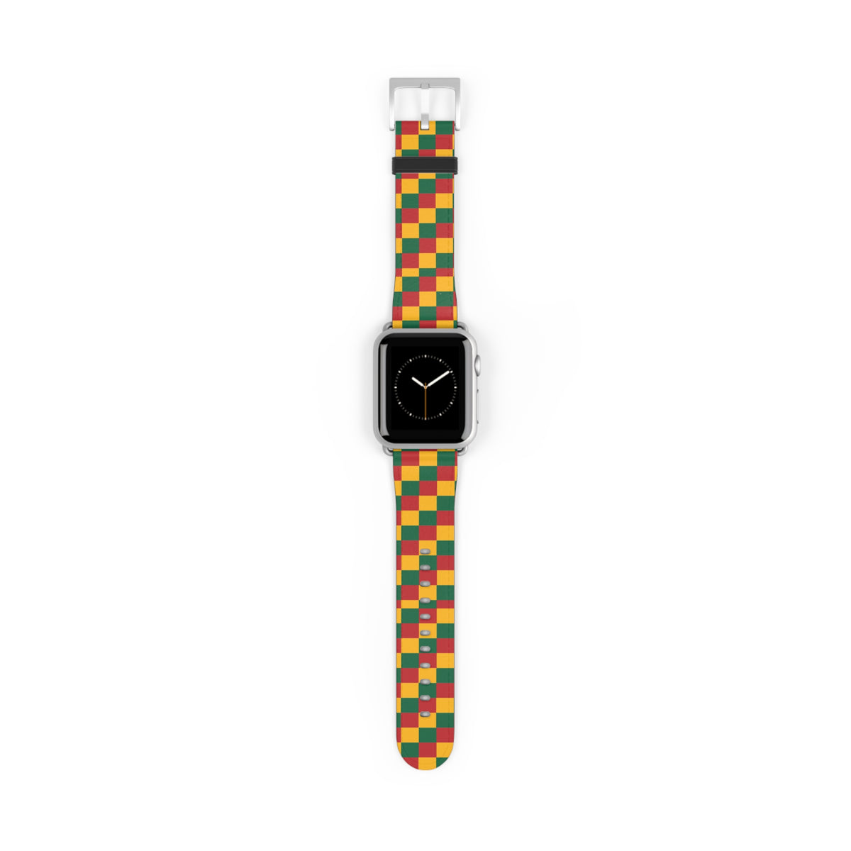 Rasta Checkerboard Watch Band | Red Green Yellow Plaid Apple Watch Strap