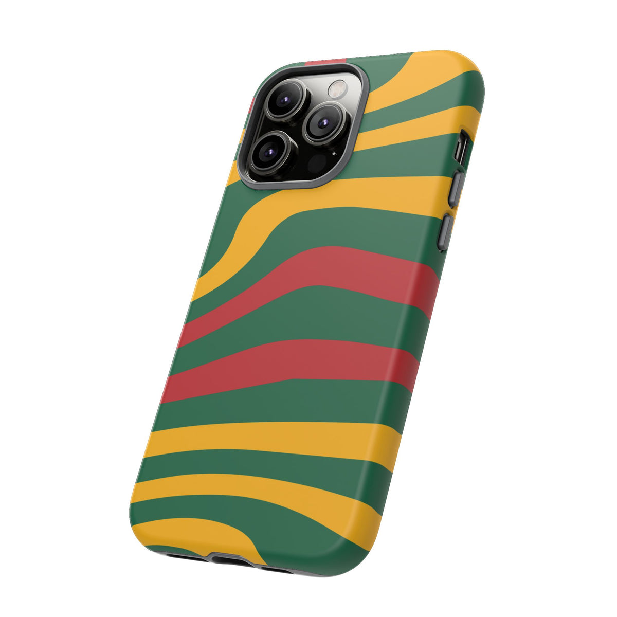 Phone Case — Retro Wavy Stripes in Green, Yellow & Red