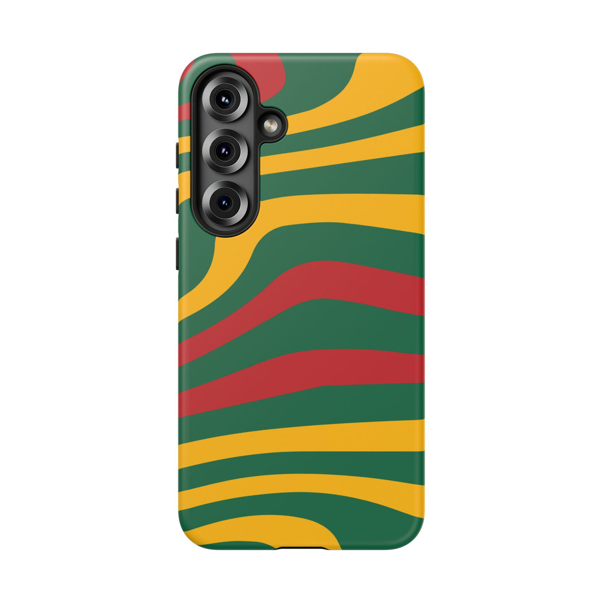 Phone Case — Retro Wavy Stripes in Green, Yellow & Red
