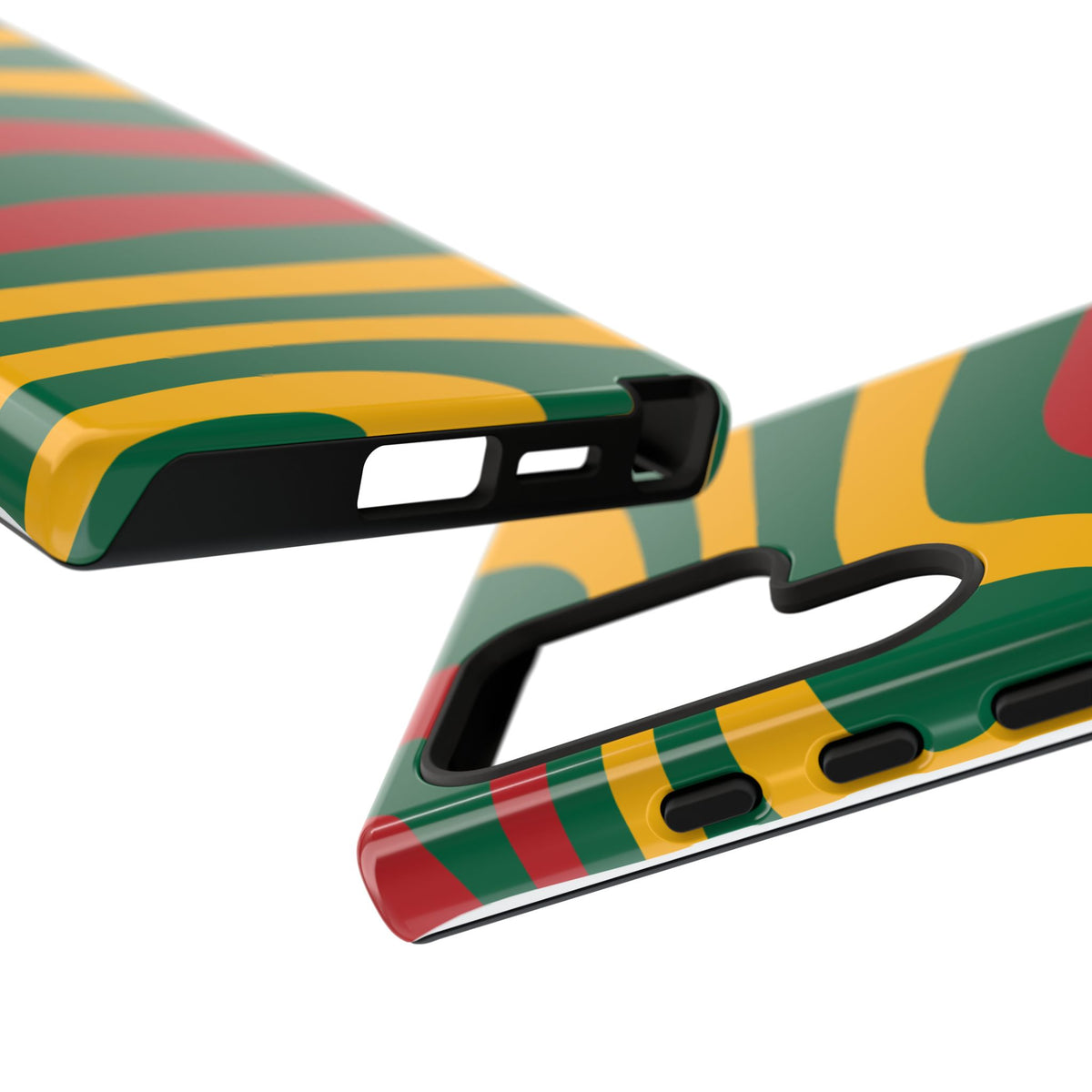 Phone Case — Retro Wavy Stripes in Green, Yellow & Red