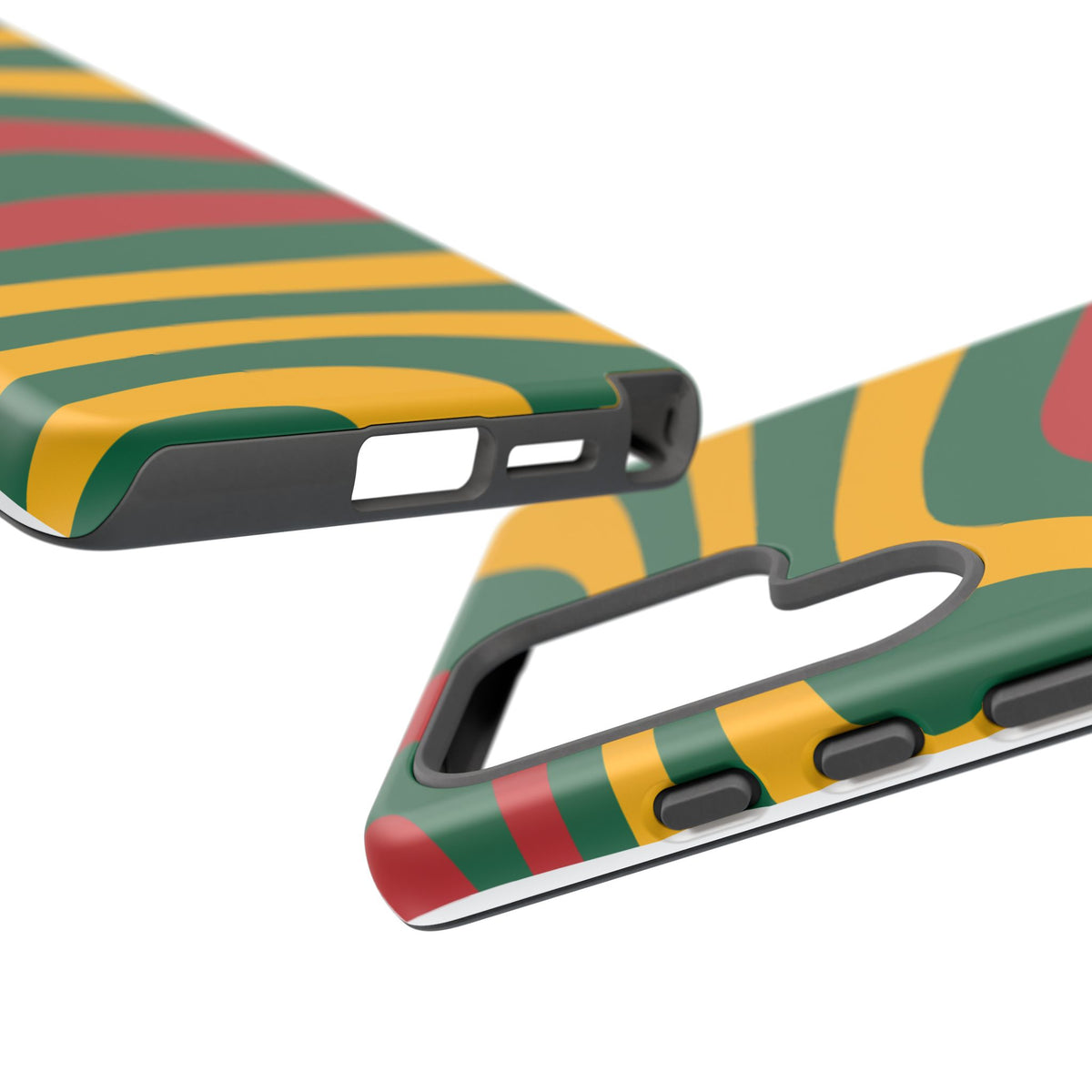 Phone Case — Retro Wavy Stripes in Green, Yellow & Red