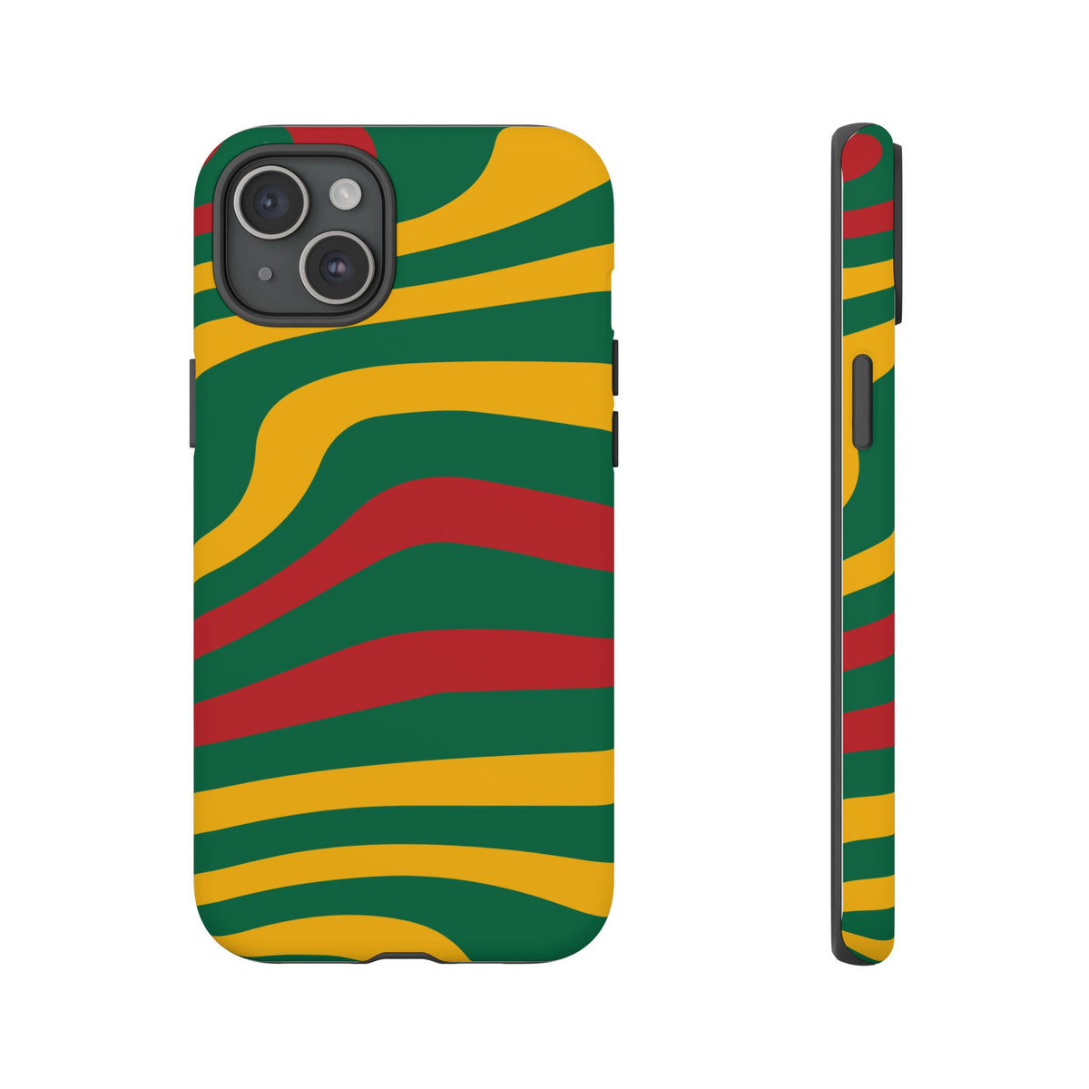 Phone Case — Retro Wavy Stripes in Green, Yellow & Red