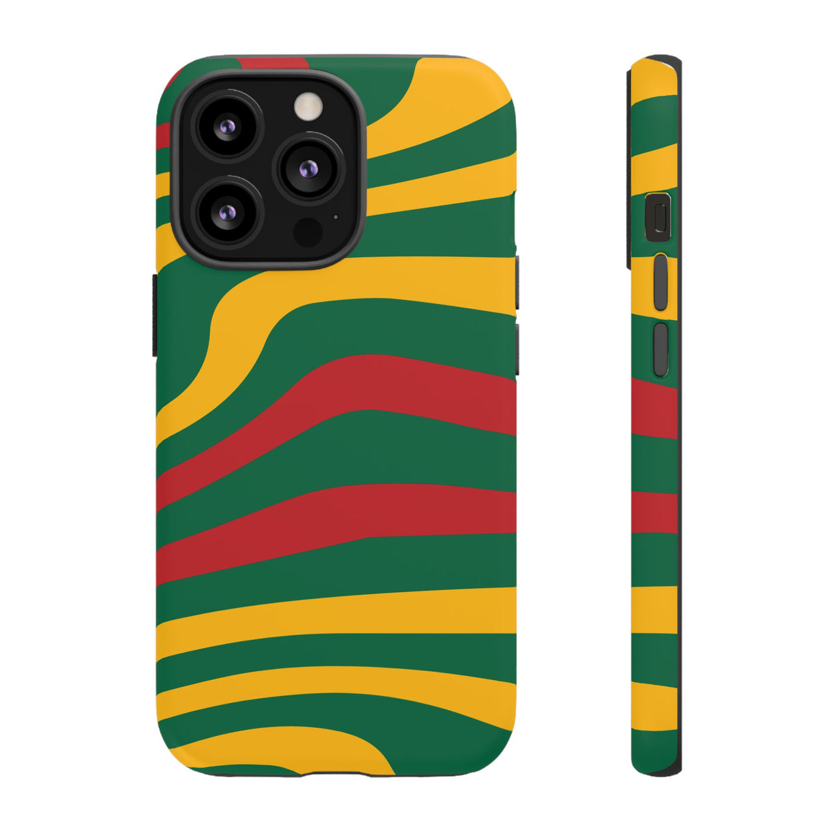 Phone Case — Retro Wavy Stripes in Green, Yellow & Red