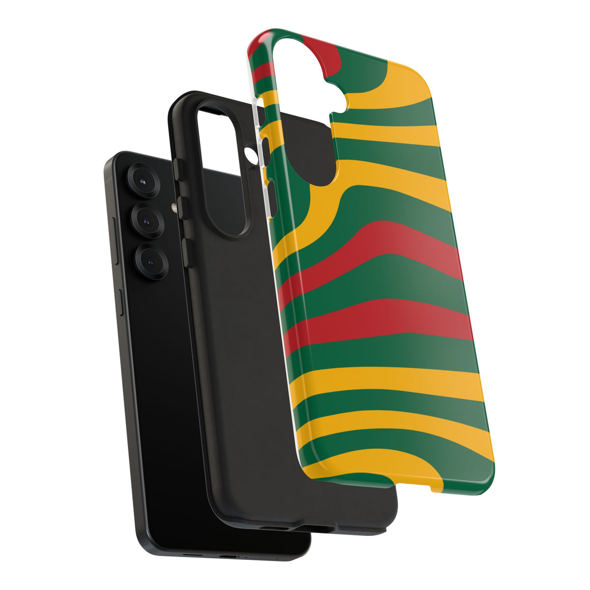 Phone Case — Retro Wavy Stripes in Green, Yellow & Red