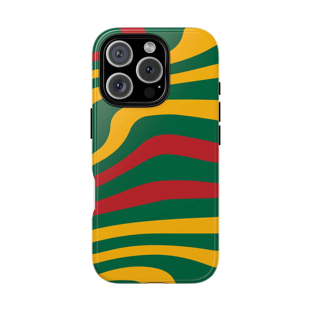 Phone Case — Retro Wavy Stripes in Green, Yellow & Red