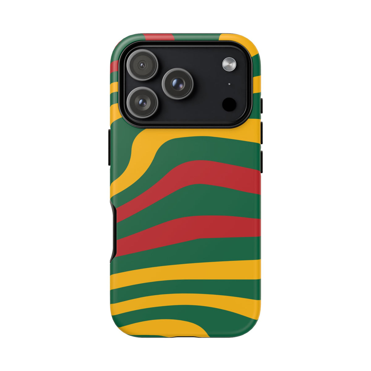 Phone Case — Retro Wavy Stripes in Green, Yellow & Red