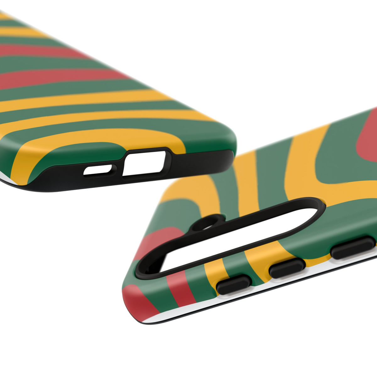 Phone Case — Retro Wavy Stripes in Green, Yellow & Red