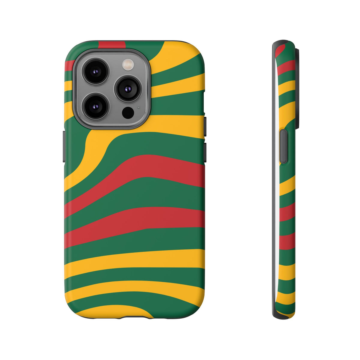 Phone Case — Retro Wavy Stripes in Green, Yellow & Red