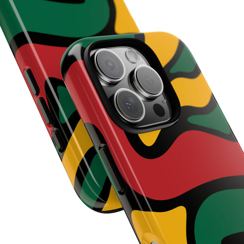 Copy of Copy of Retro Swirl Tough Phone Case — Green Red Yellow Abstract Design