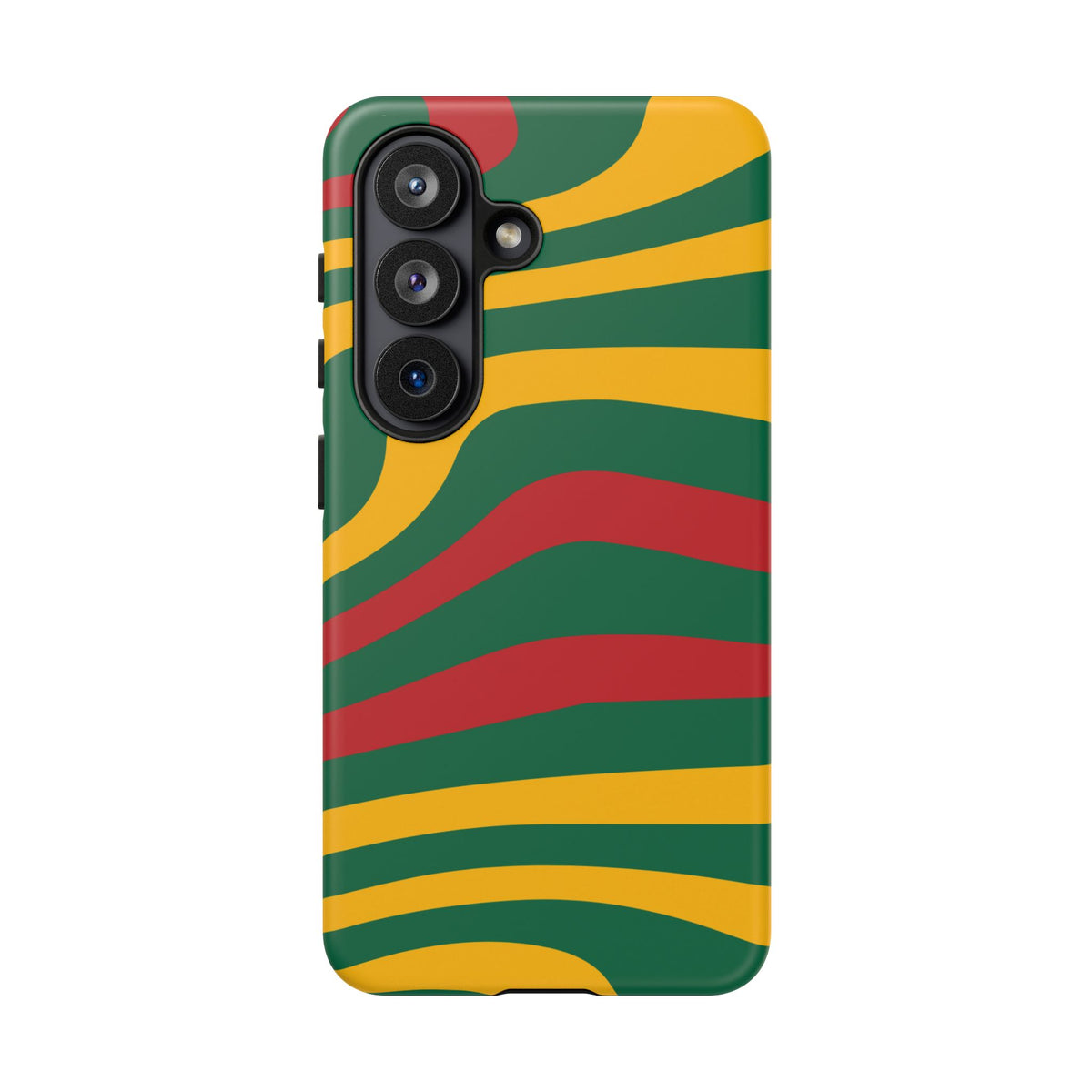 Phone Case — Retro Wavy Stripes in Green, Yellow & Red