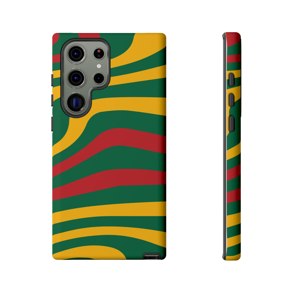 Phone Case — Retro Wavy Stripes in Green, Yellow & Red