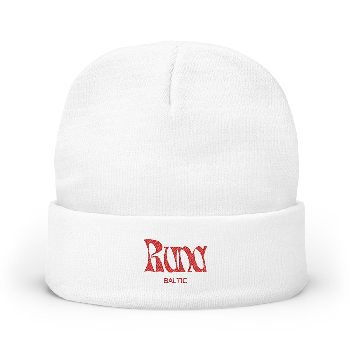 Rustic Gothic 'Runy' Embroidered Knit Beanie | Black Cuffed Hat