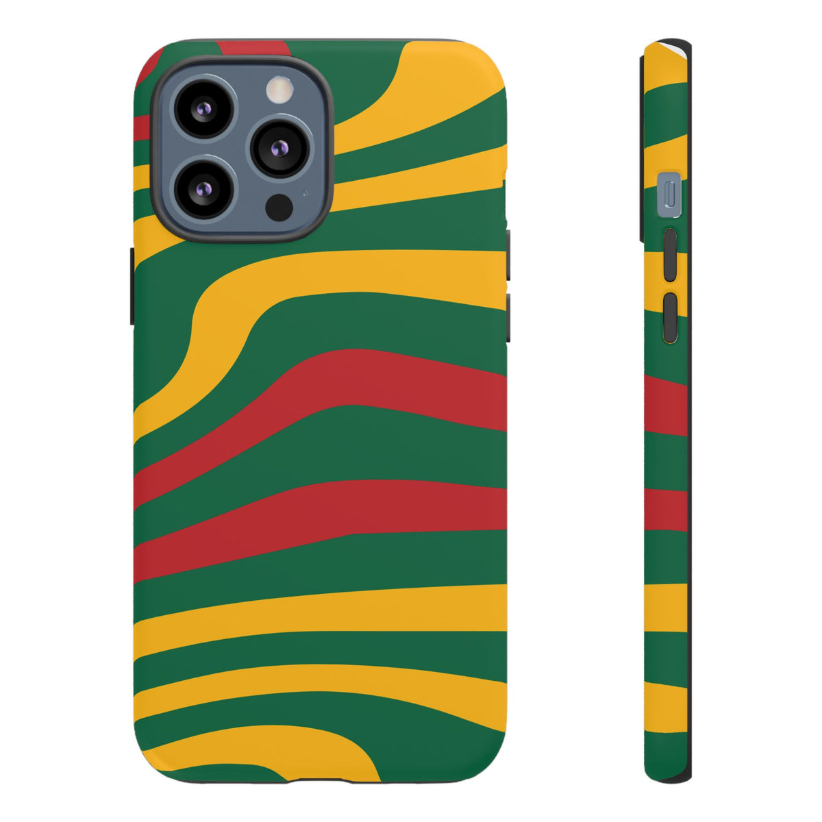 Phone Case — Retro Wavy Stripes in Green, Yellow & Red
