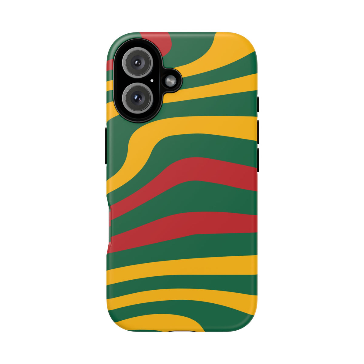 Phone Case — Retro Wavy Stripes in Green, Yellow & Red