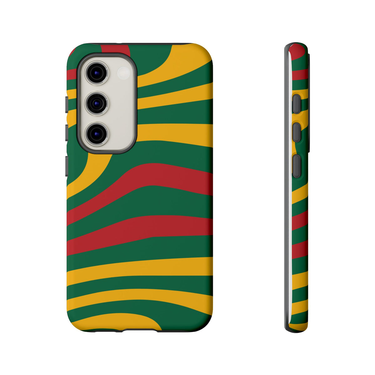 Phone Case — Retro Wavy Stripes in Green, Yellow & Red
