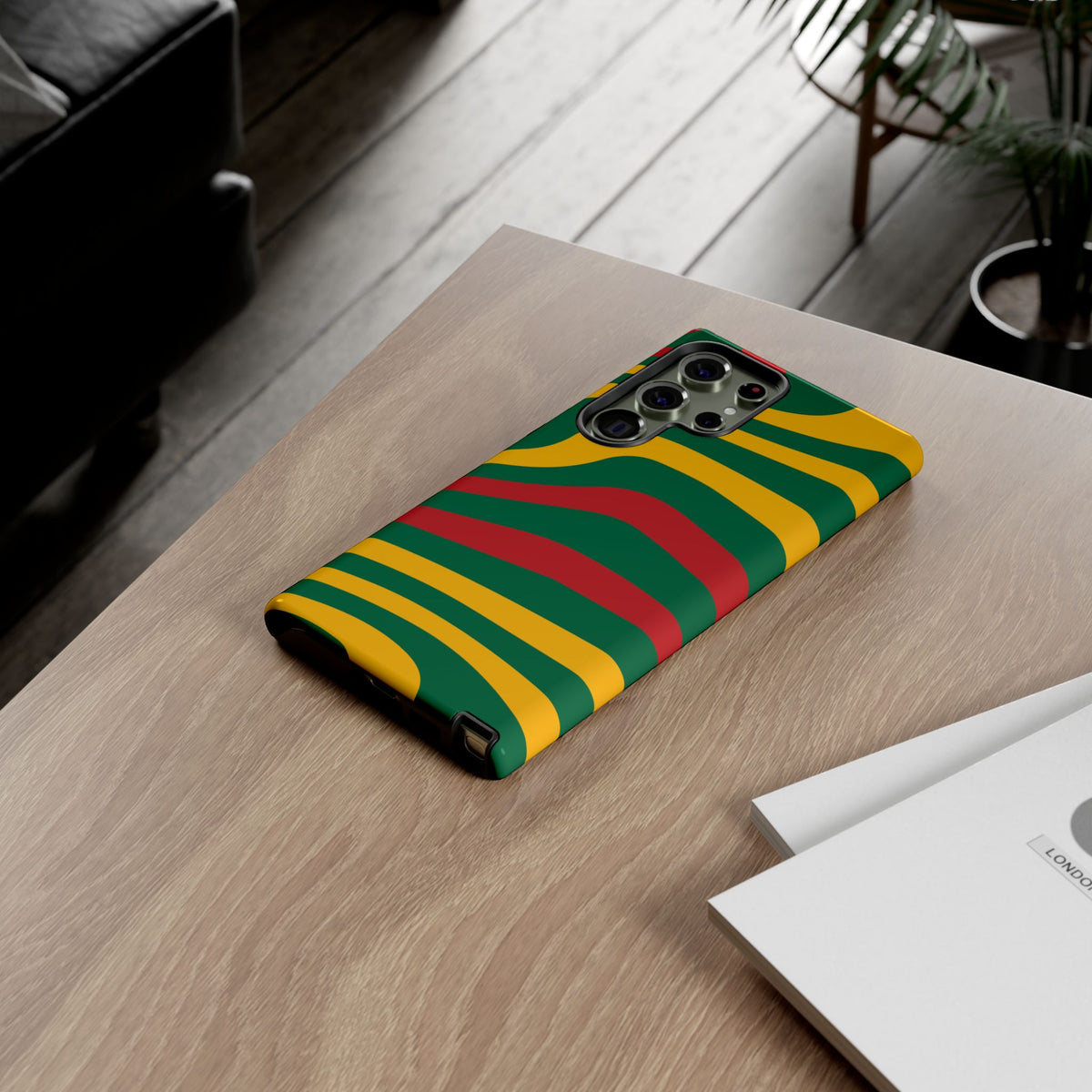 Phone Case — Retro Wavy Stripes in Green, Yellow & Red