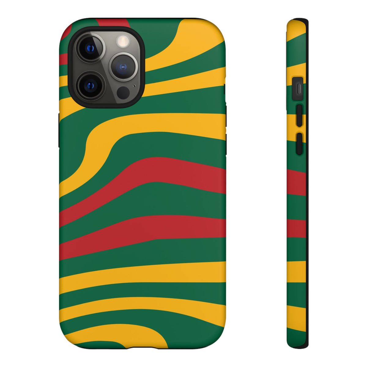 Phone Case — Retro Wavy Stripes in Green, Yellow & Red