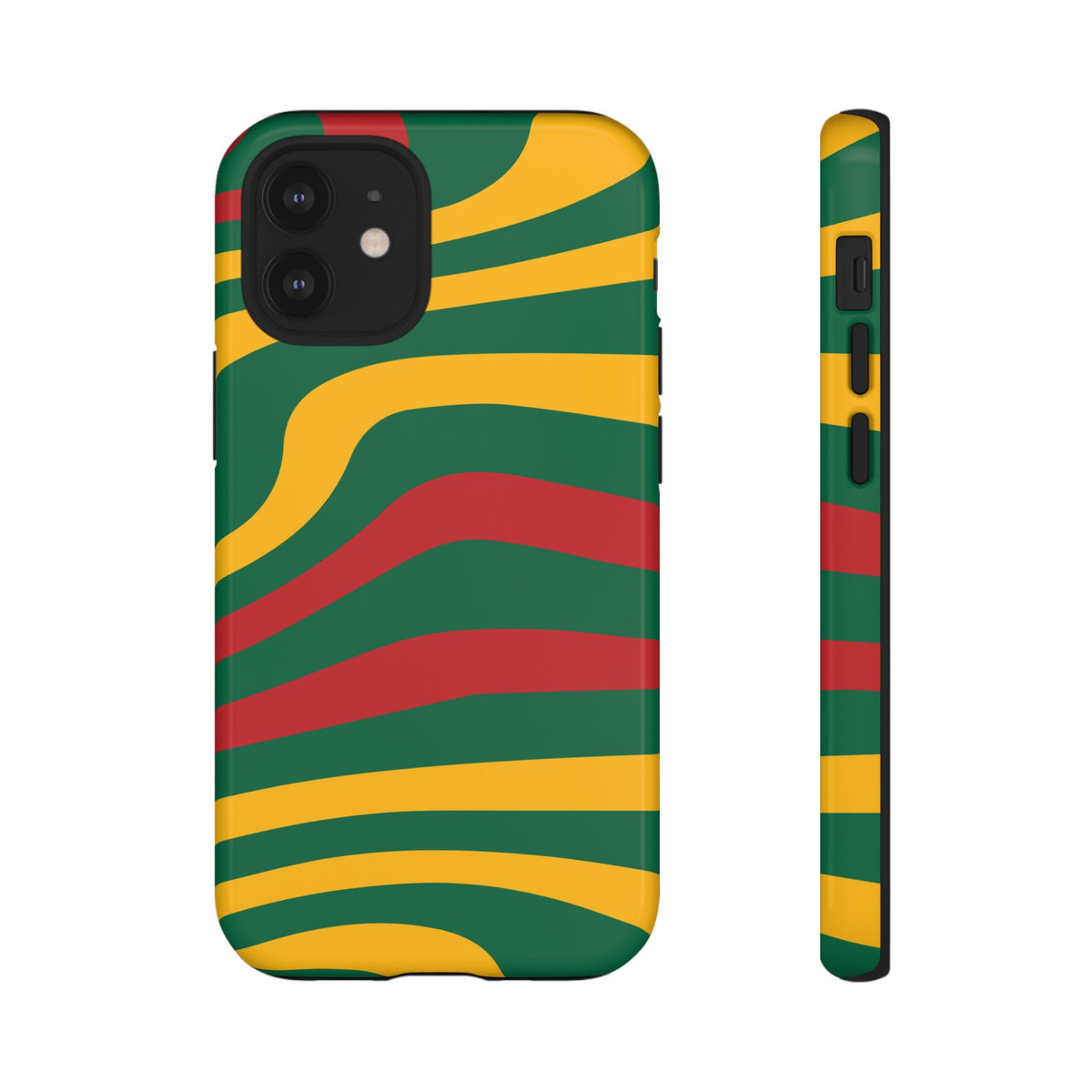 Phone Case — Retro Wavy Stripes in Green, Yellow & Red