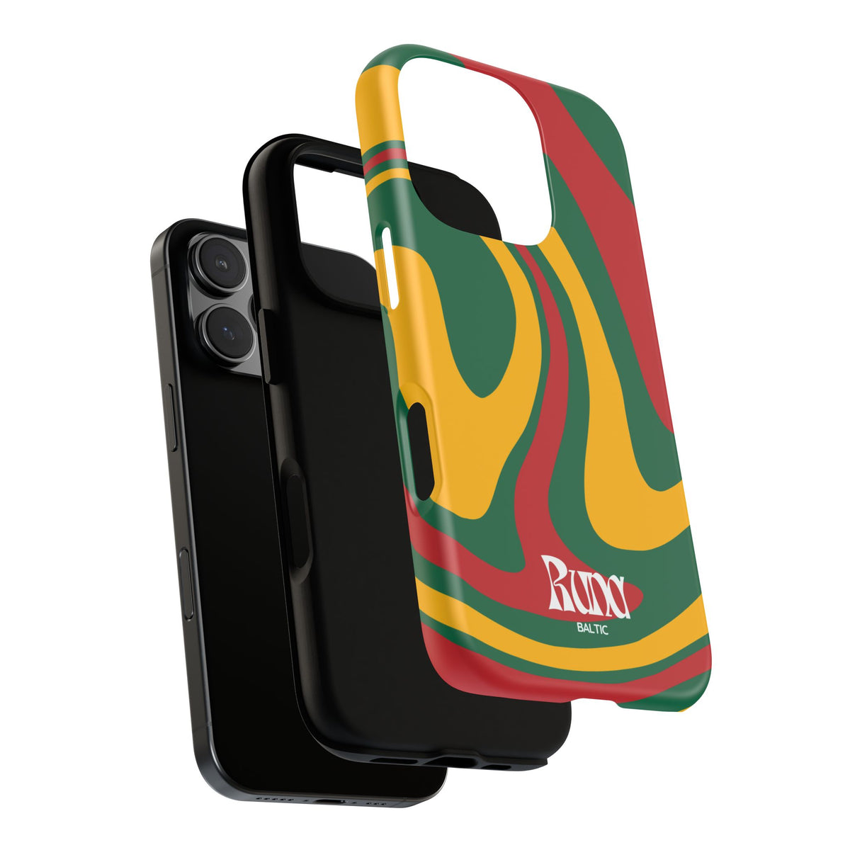 Retro Swirl Tough Phone Case — Green Red Yellow Abstract Design