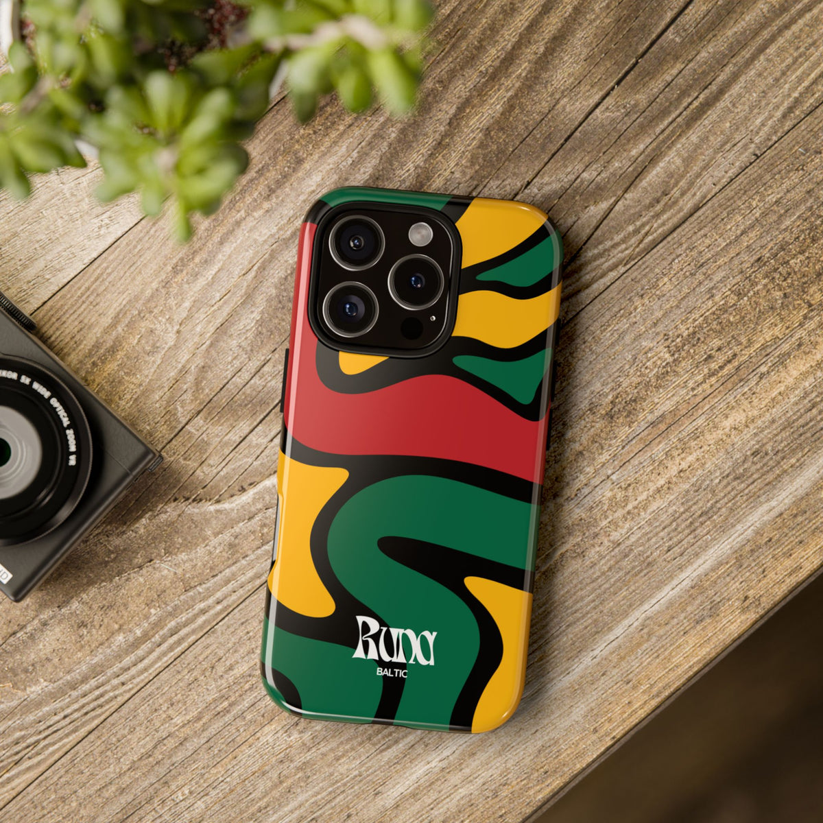 Copy of Copy of Retro Swirl Tough Phone Case — Green Red Yellow Abstract Design