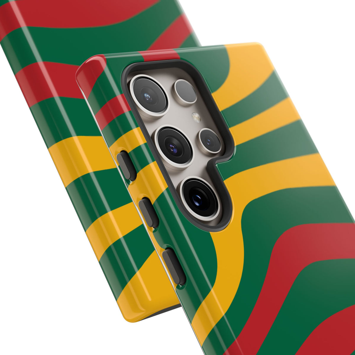Phone Case — Retro Wavy Stripes in Green, Yellow & Red