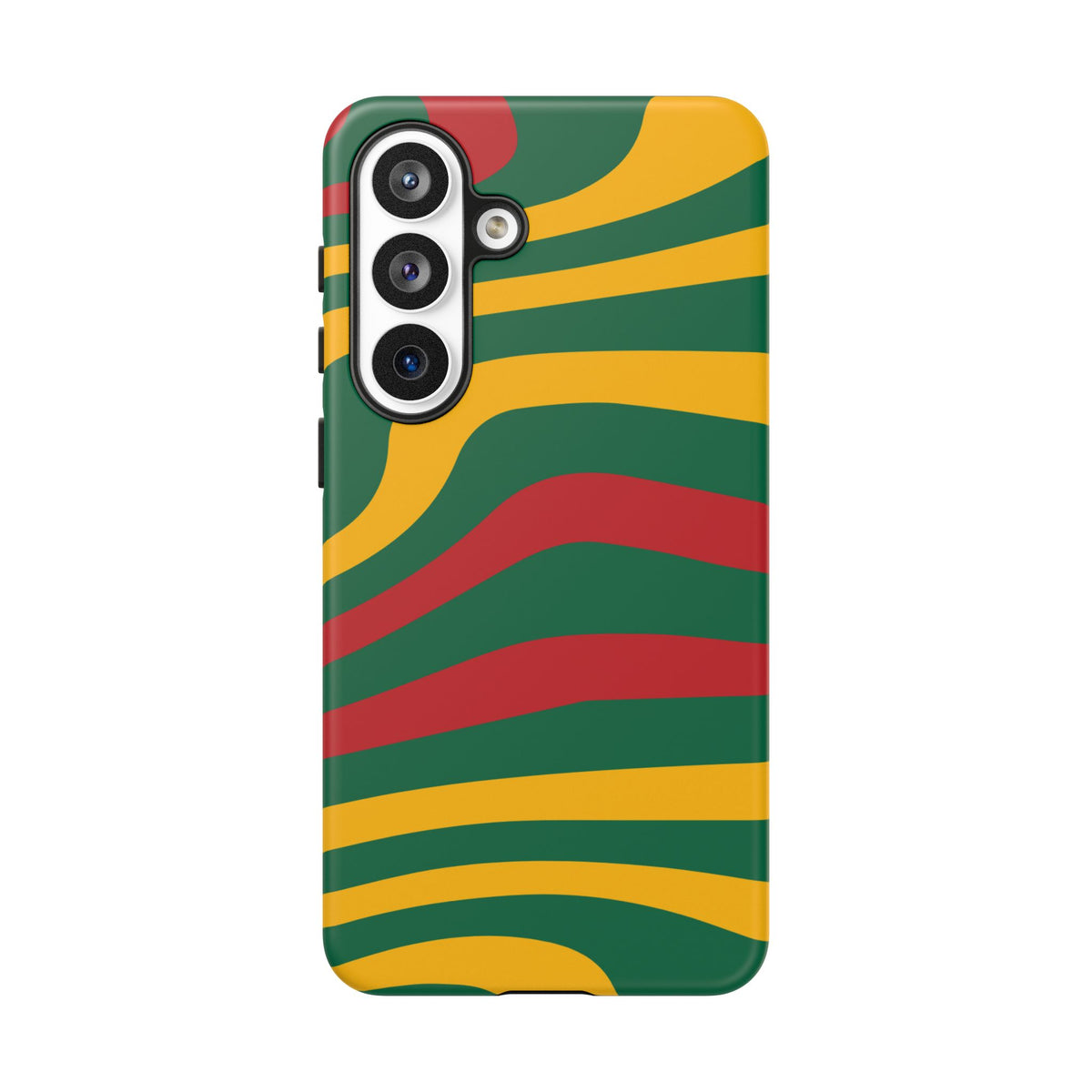 Phone Case — Retro Wavy Stripes in Green, Yellow & Red