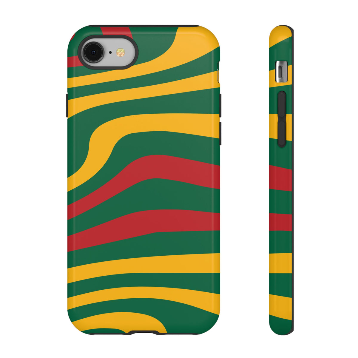 Phone Case — Retro Wavy Stripes in Green, Yellow & Red
