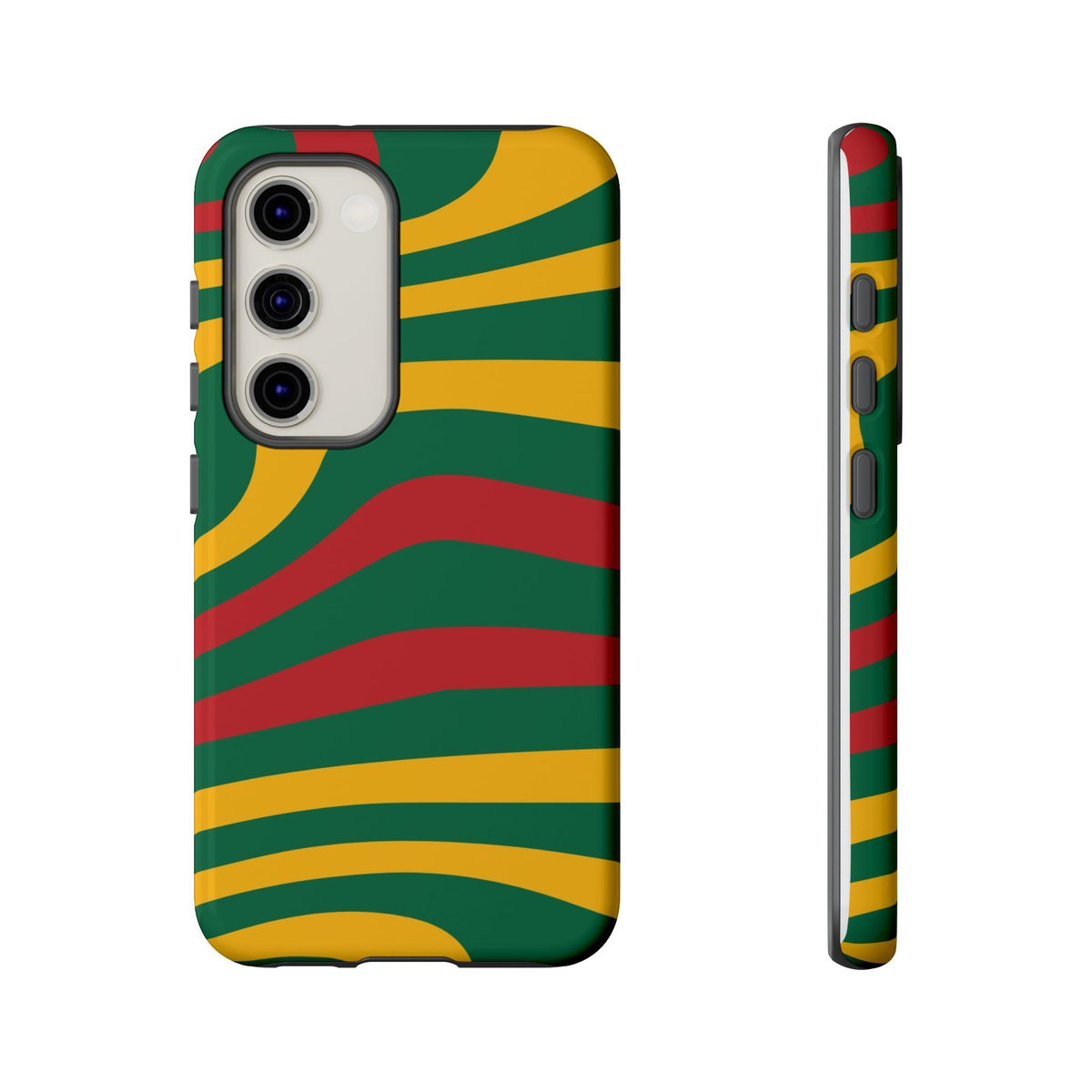 Phone Case — Retro Wavy Stripes in Green, Yellow & Red