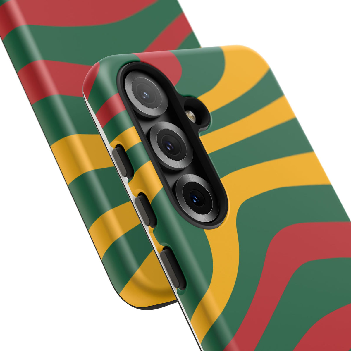 Phone Case — Retro Wavy Stripes in Green, Yellow & Red