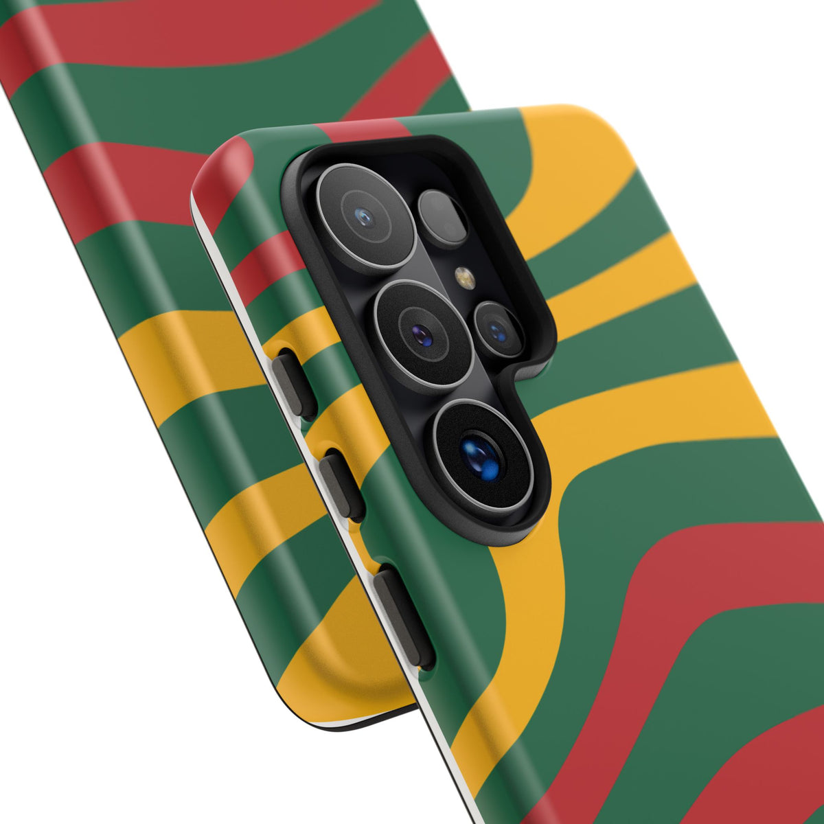 Phone Case — Retro Wavy Stripes in Green, Yellow & Red