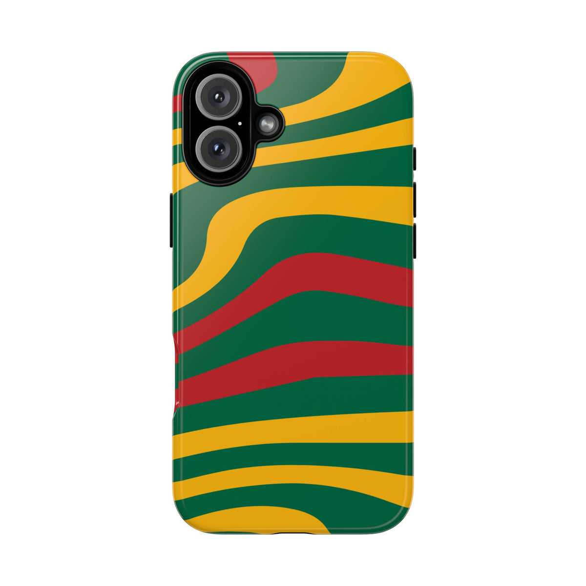 Phone Case — Retro Wavy Stripes in Green, Yellow & Red