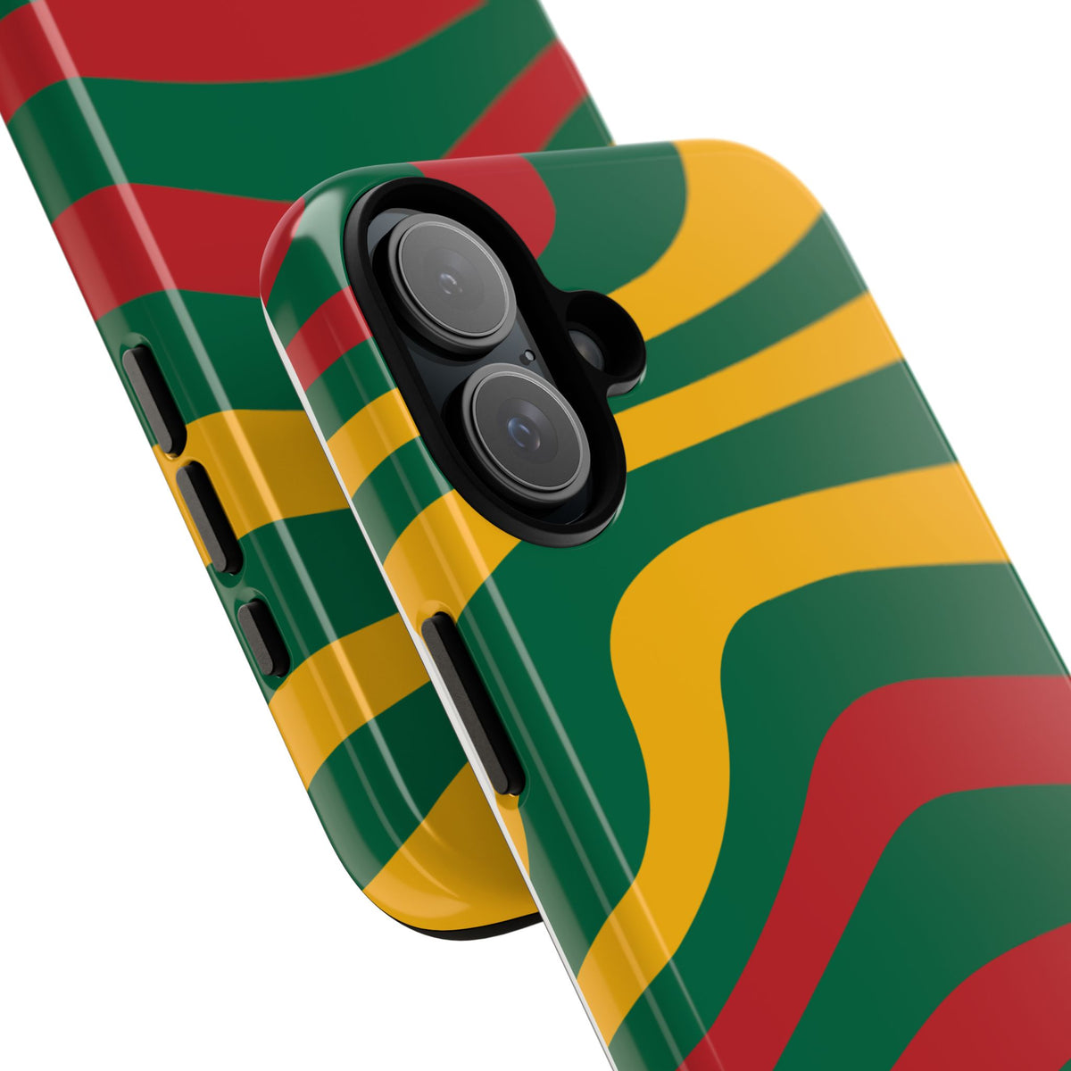 Phone Case — Retro Wavy Stripes in Green, Yellow & Red