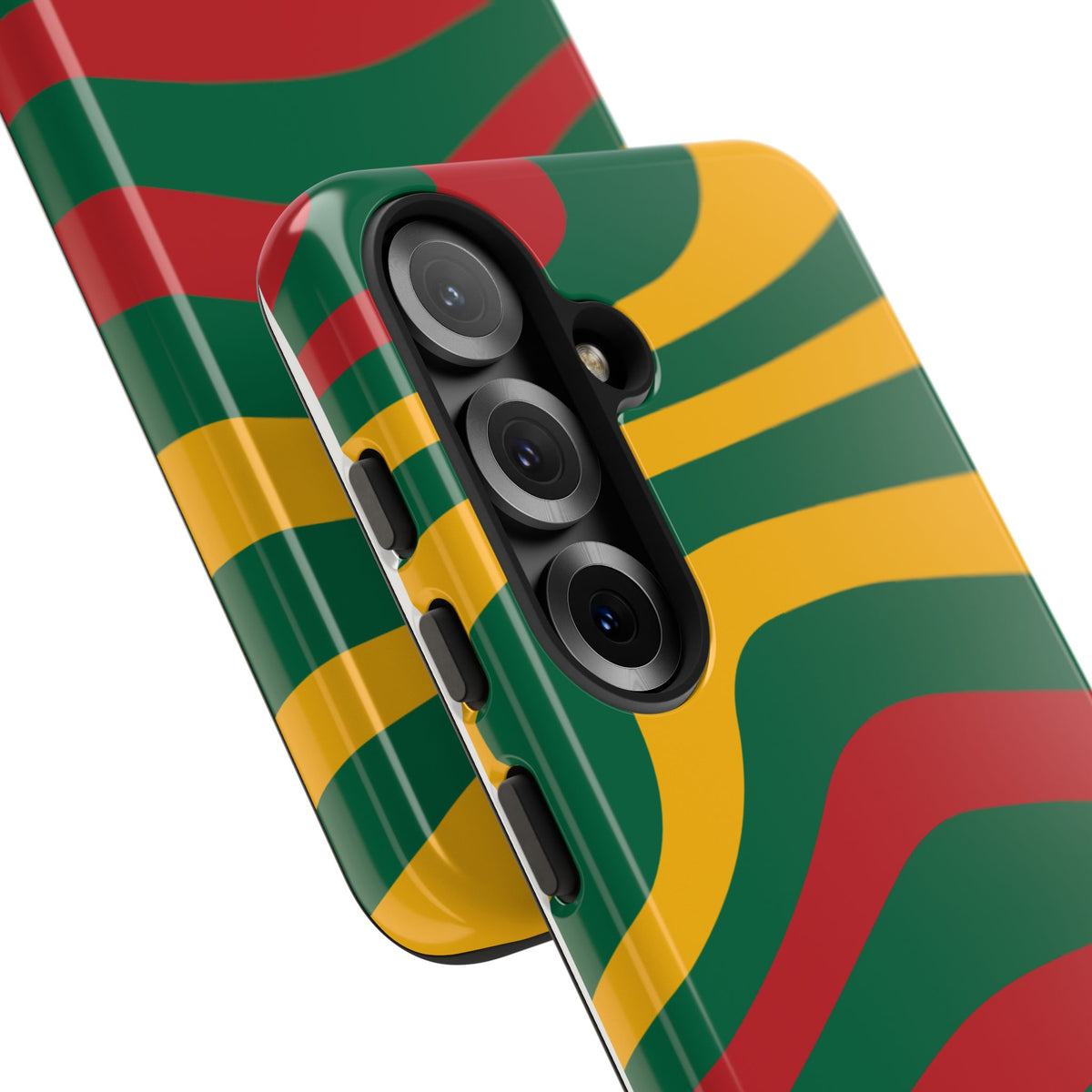 Phone Case — Retro Wavy Stripes in Green, Yellow & Red