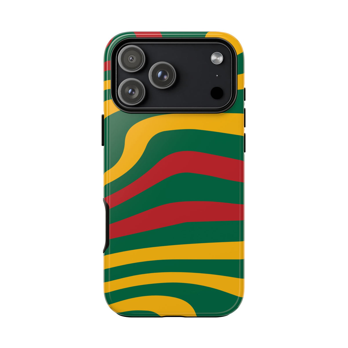 Phone Case — Retro Wavy Stripes in Green, Yellow & Red