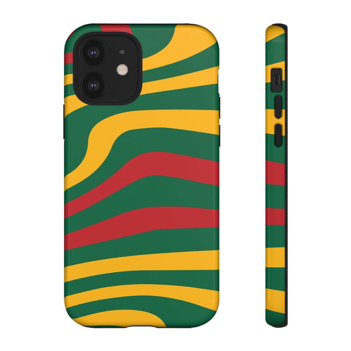 Phone Case — Retro Wavy Stripes in Green, Yellow & Red