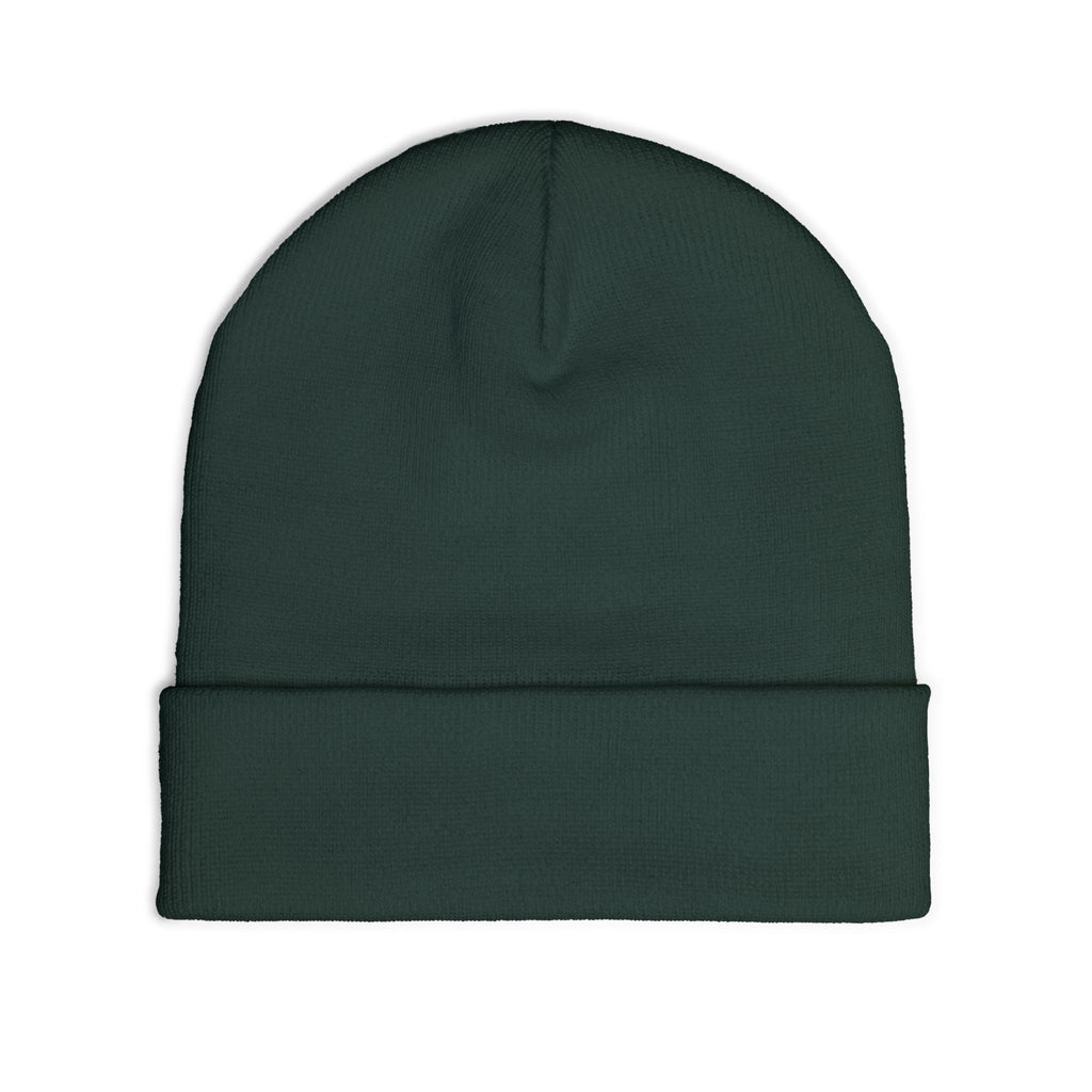 Rustic Gothic 'Runy' Embroidered Knit Beanie | Black Cuffed Hat