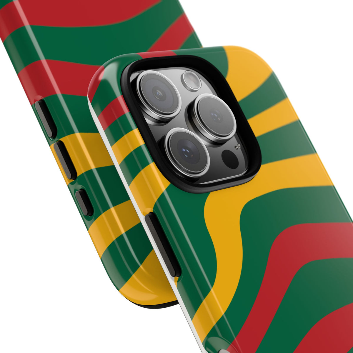 Phone Case — Retro Wavy Stripes in Green, Yellow & Red