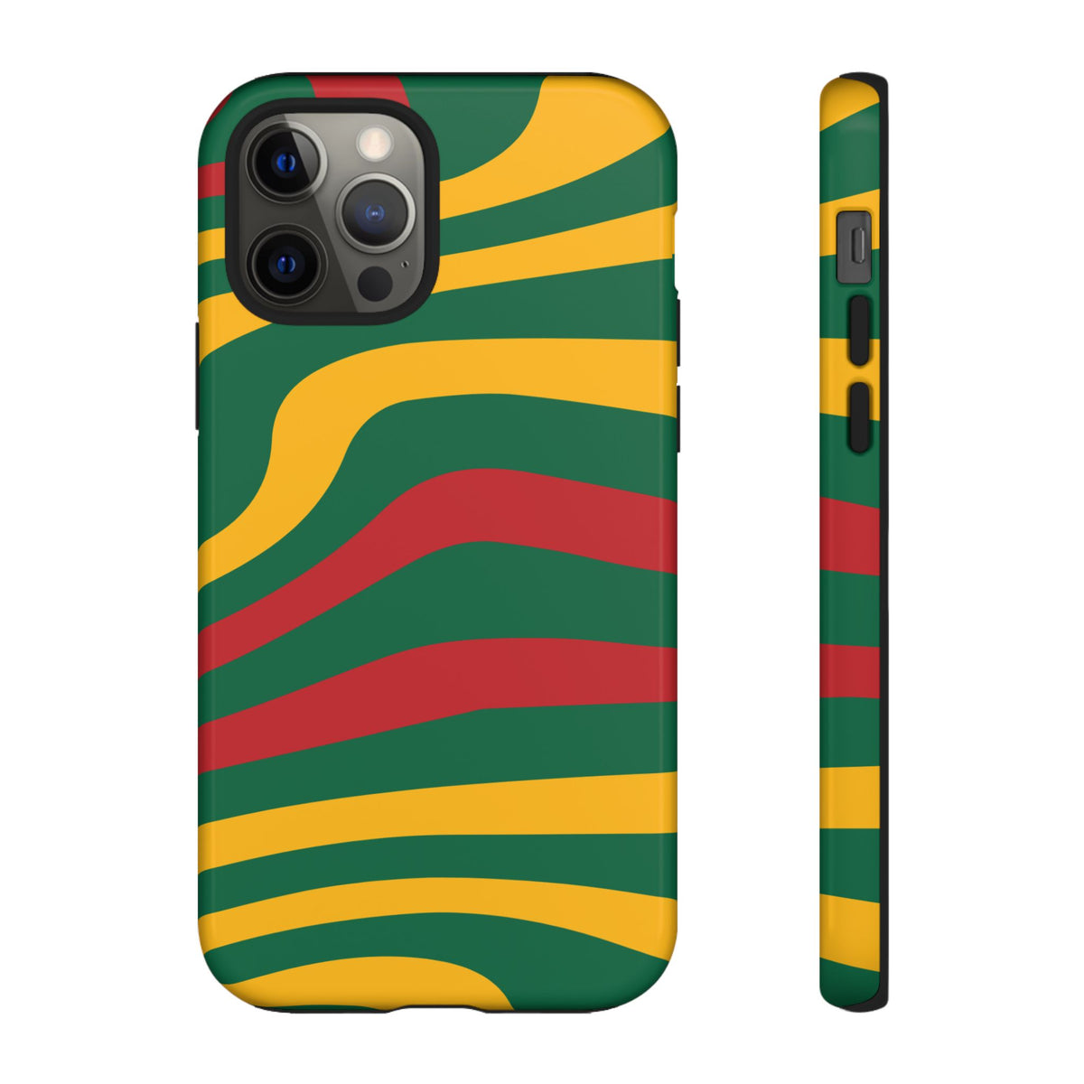 Phone Case — Retro Wavy Stripes in Green, Yellow & Red