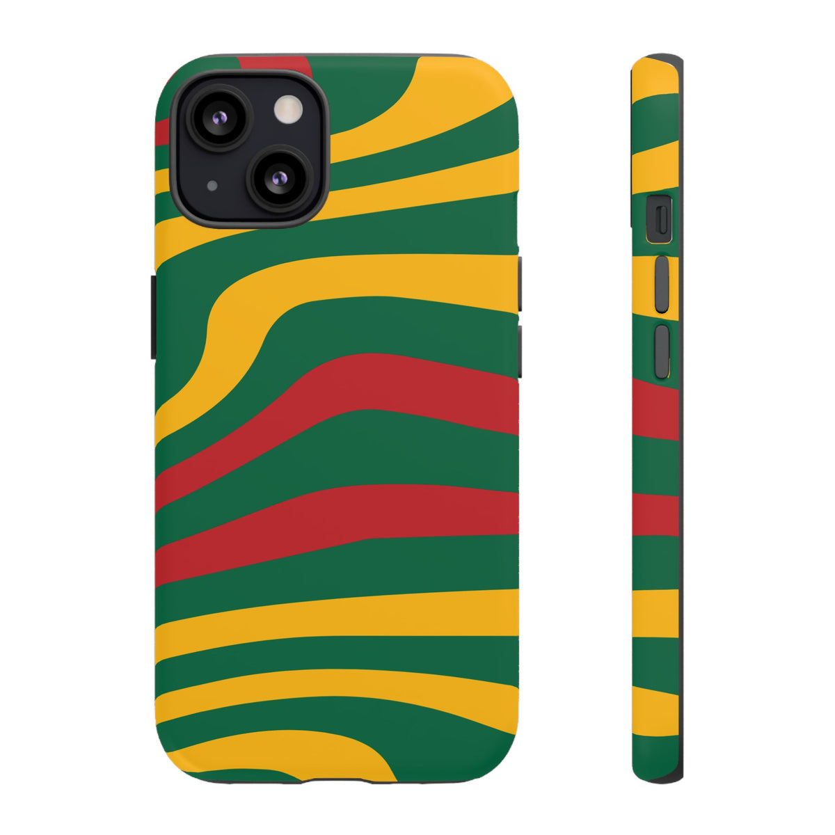 Phone Case — Retro Wavy Stripes in Green, Yellow & Red