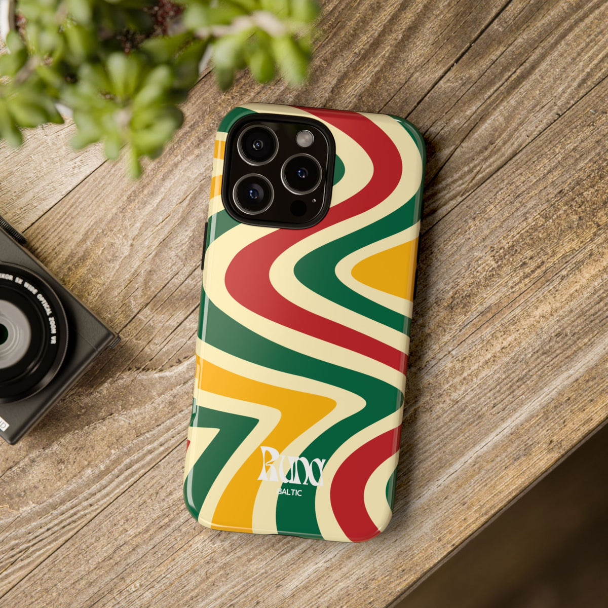 Copy of Retro Swirl Tough Phone Case — Green Red Yellow Abstract Design