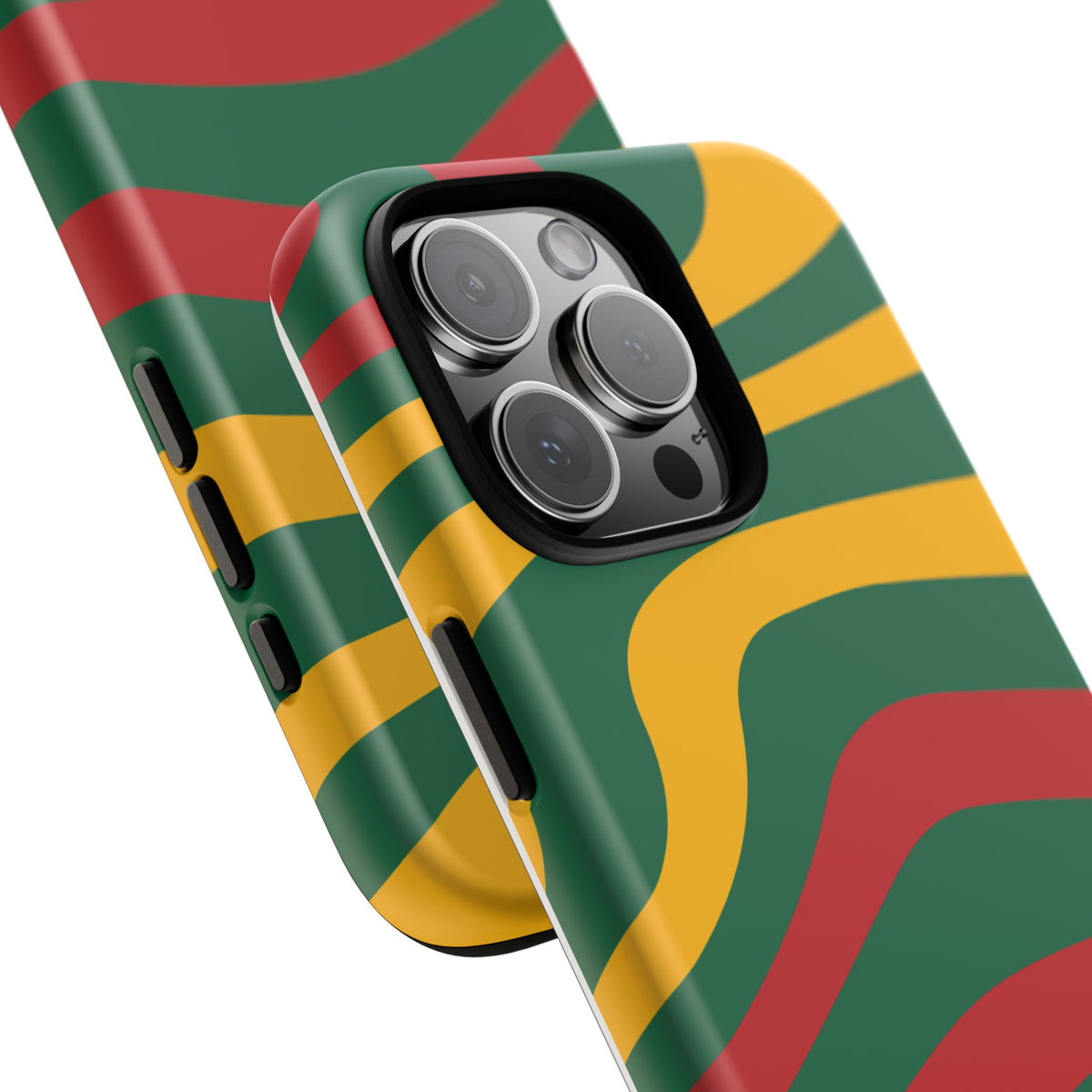 Phone Case — Retro Wavy Stripes in Green, Yellow & Red