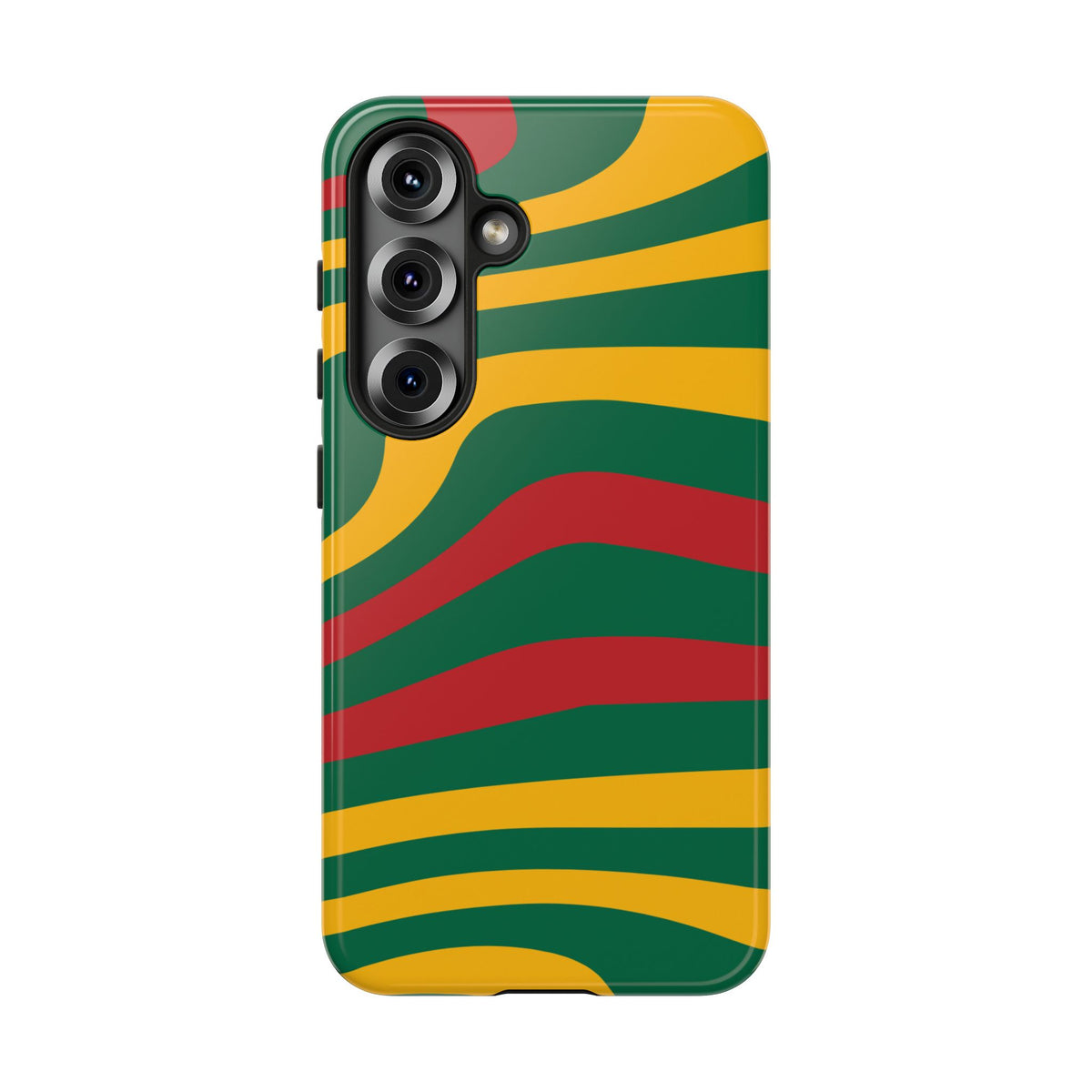 Phone Case — Retro Wavy Stripes in Green, Yellow & Red