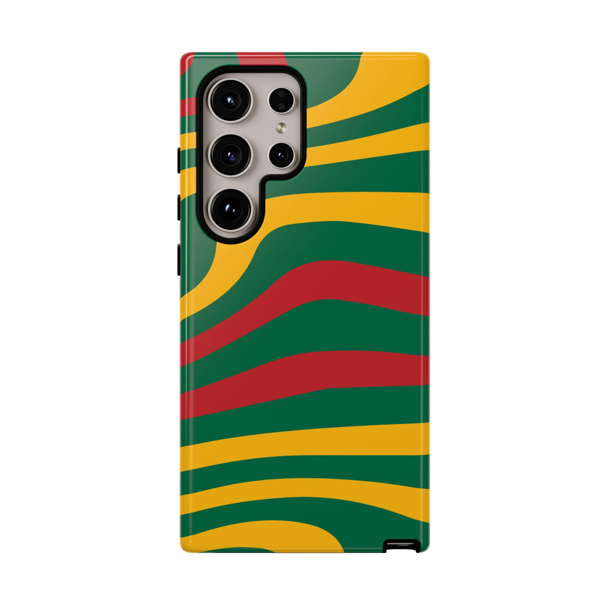 Phone Case — Retro Wavy Stripes in Green, Yellow & Red