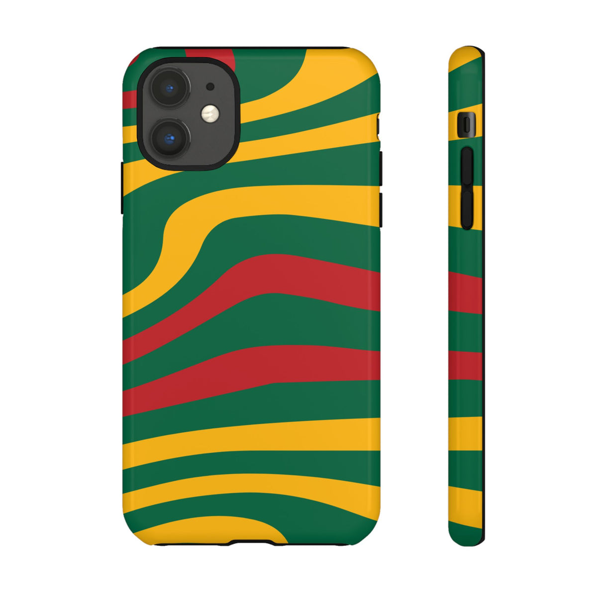 Phone Case — Retro Wavy Stripes in Green, Yellow & Red