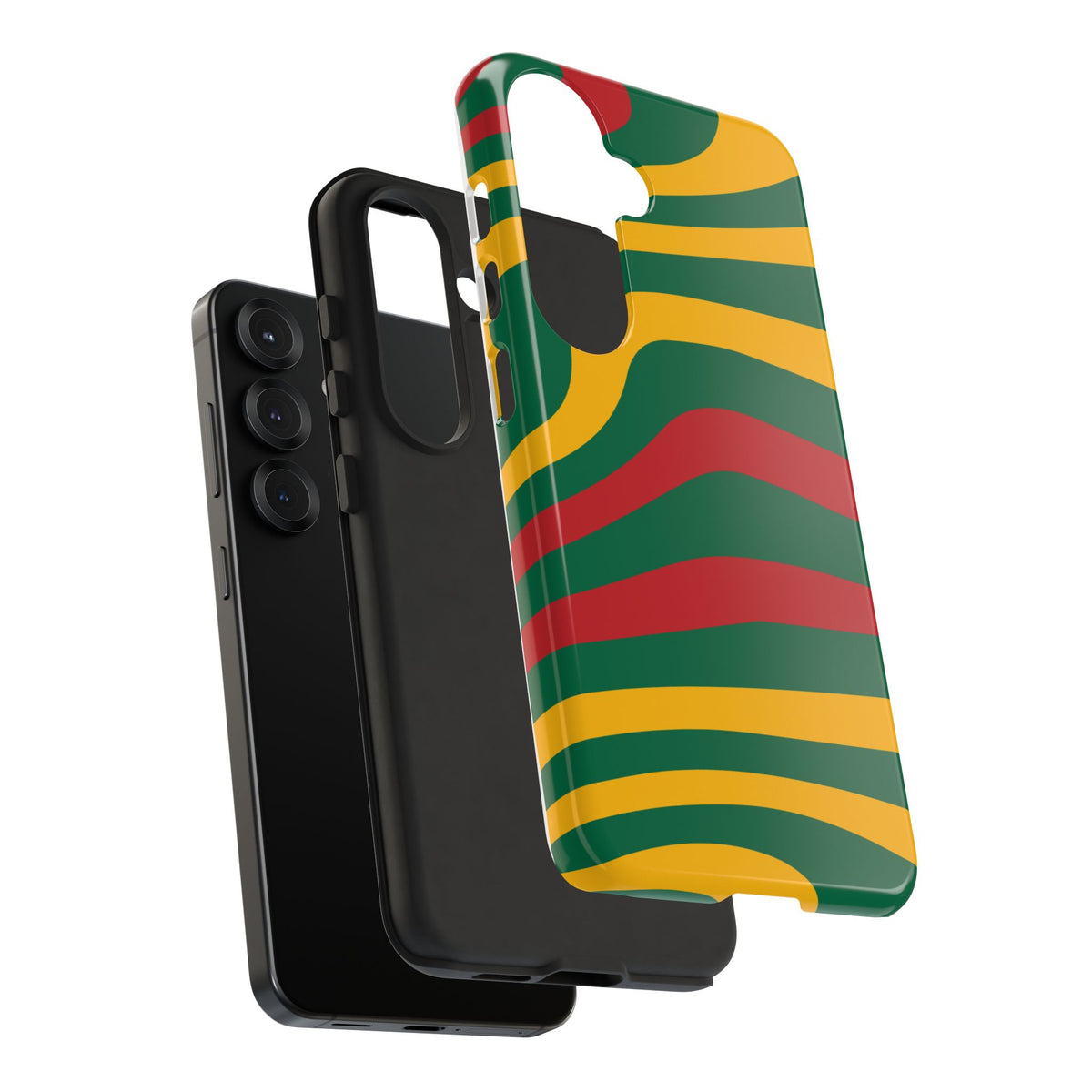 Phone Case — Retro Wavy Stripes in Green, Yellow & Red