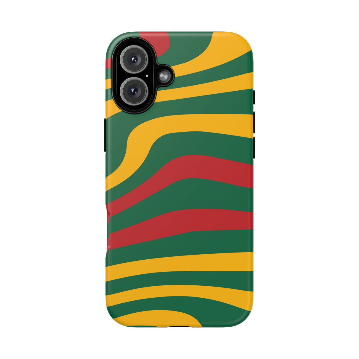 Phone Case — Retro Wavy Stripes in Green, Yellow & Red