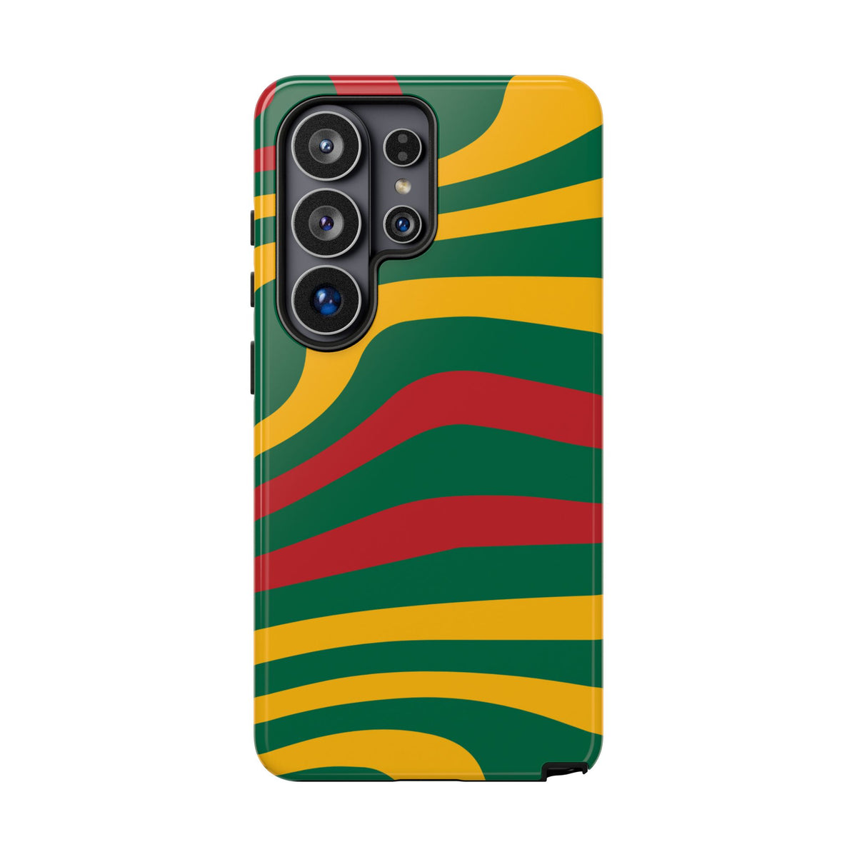 Phone Case — Retro Wavy Stripes in Green, Yellow & Red