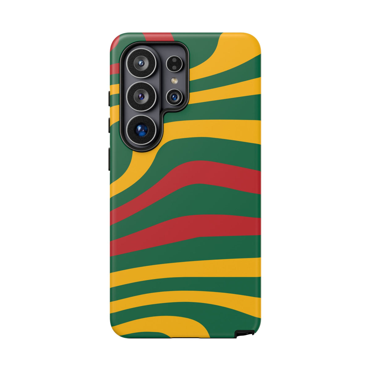 Phone Case — Retro Wavy Stripes in Green, Yellow & Red